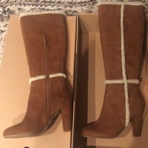 Suede knee high boots